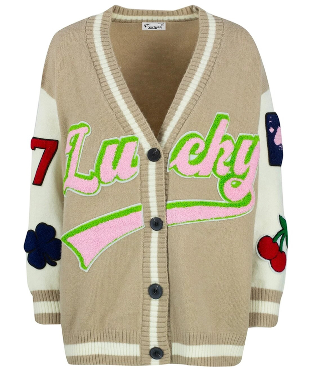 Krátký svetr se záplatami LUCKY