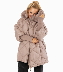 Zimní oversize bunda s kapucí a kožešinou NORDIC PUFF