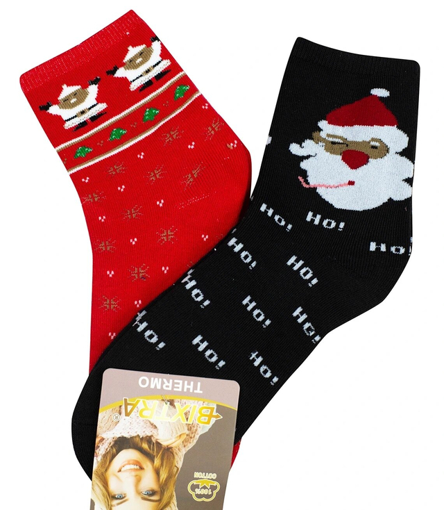 Vánoční ponožky 2-balení SANTA Santa Claus Dárek Unisex