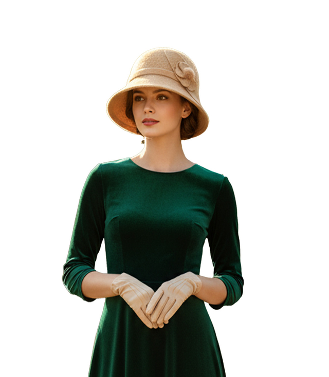 Dámský klobouk cloche patch flower