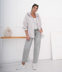 Dámská přechodná bunda oversize s kapucí ZUZA
