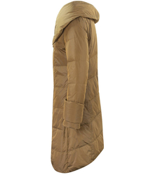 Asymetrický péřový kabát s vestou zimní