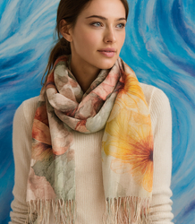 Dámská šála s květinovým vzorem 180x70