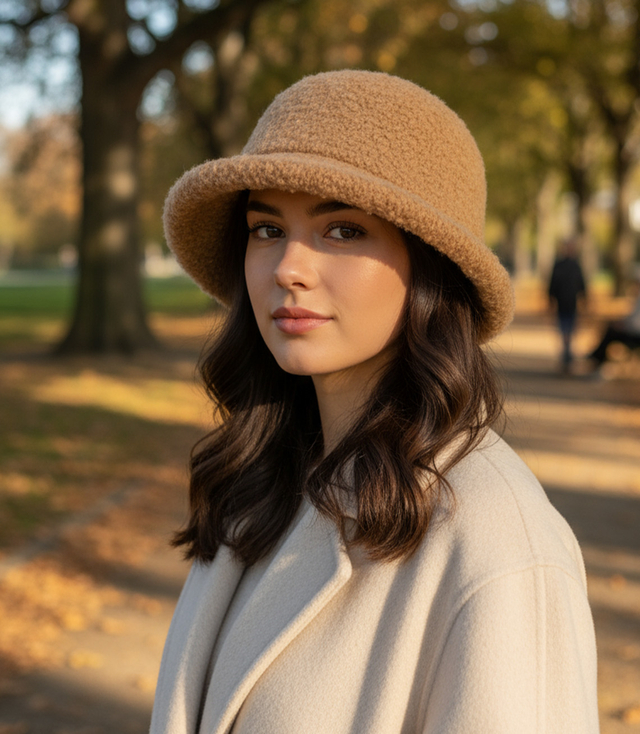 Dámský klobouk z měkké plyšové látky