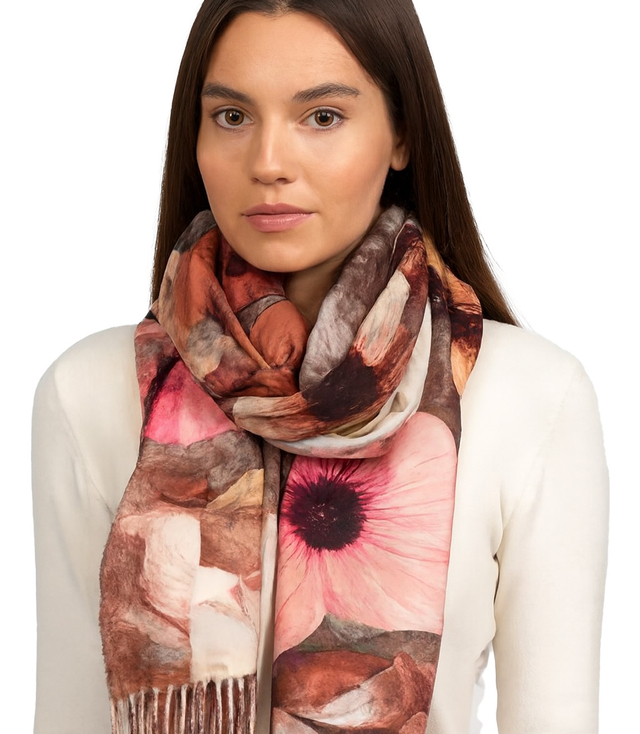 Dámský čtvercový šátek s třásněmi AGRAFKA