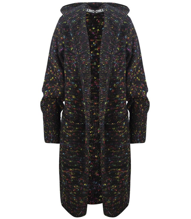 Dlouhý tlustý svetr CARDIGAN bufetový rukáv