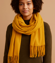 Měkká velká šála s třásněmi klasická