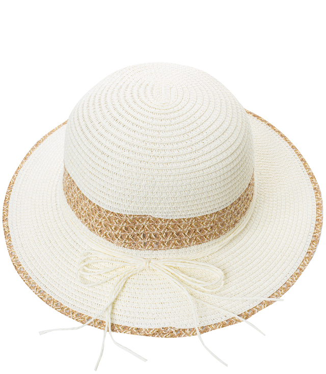 Dámský slaměný klobouk chapeau-cloche se zlatou nití