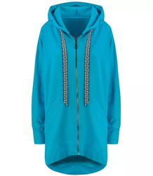 Oversized hladká mikina parka s dlouhými zády