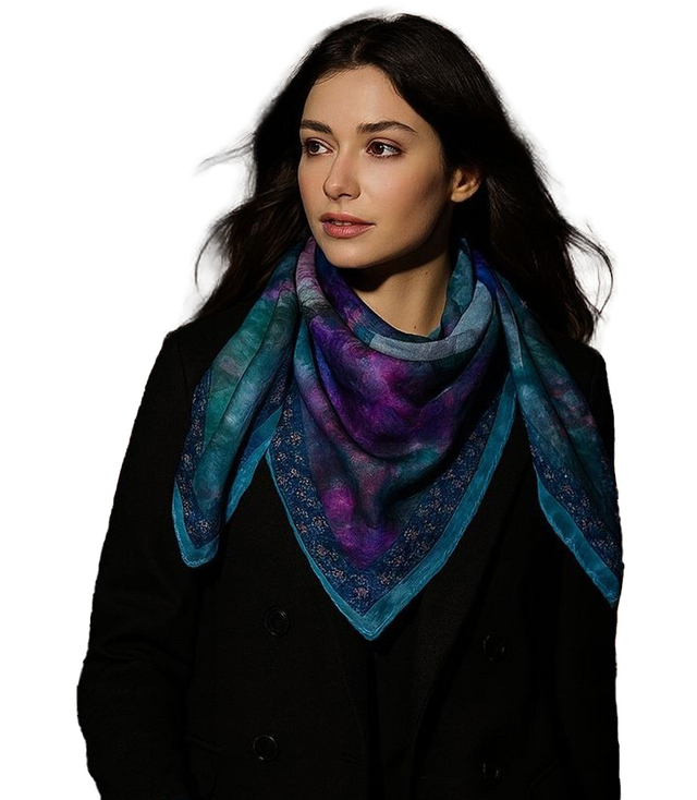 Elegantní dámská šála s šíleným vzorem 70x70