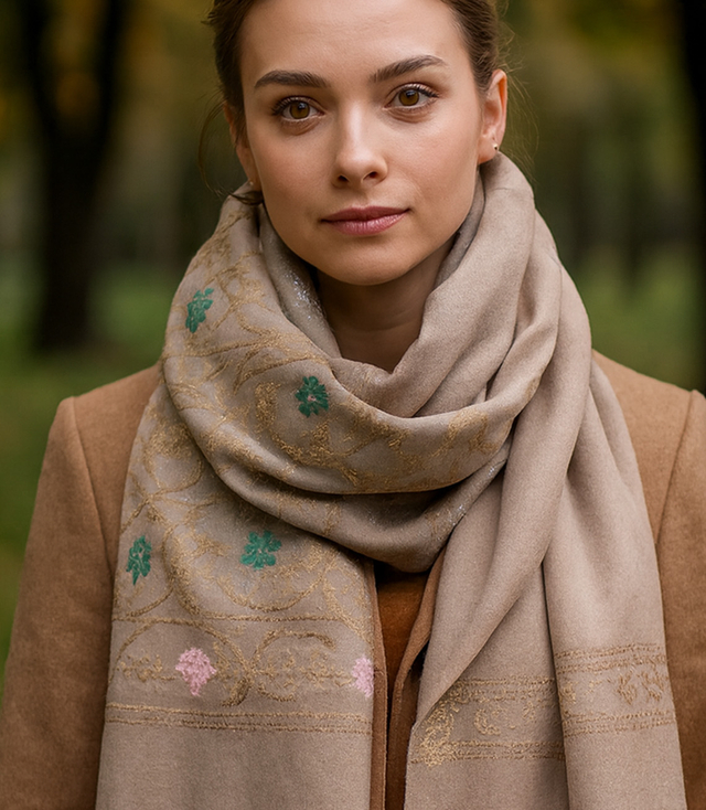 Dámská vzorovaná šála s třásněmi