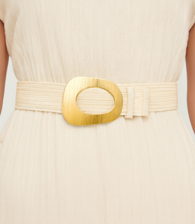 Pletený dámský opasek s velkou sponou