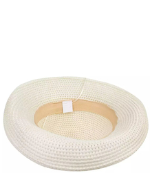 Ažurový slaměný klobouk s širokou mašlí