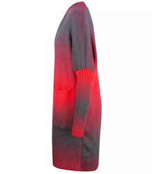 Kardigan dlouhý hrubý svetr ombre barevný