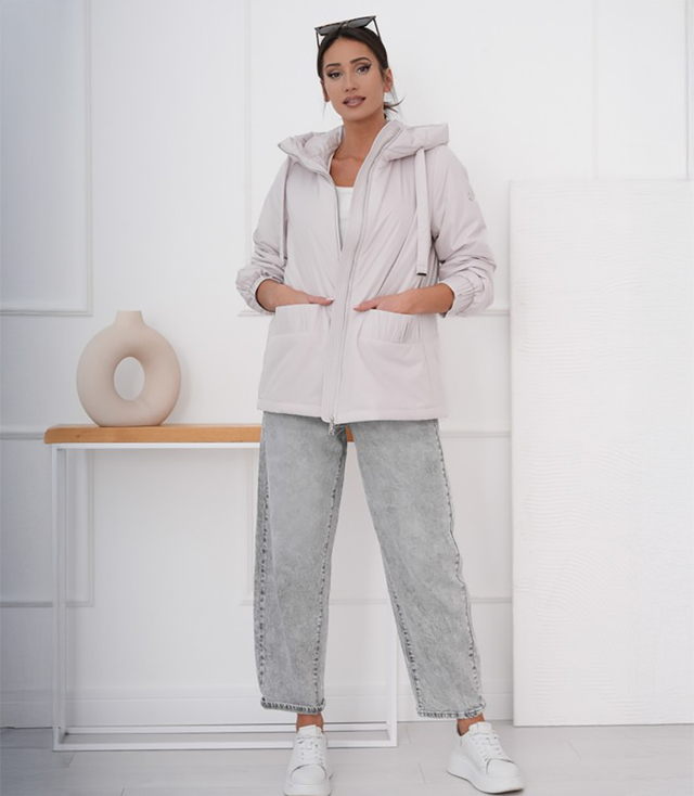 Dámská přechodná bunda oversize s kapucí ZUZA