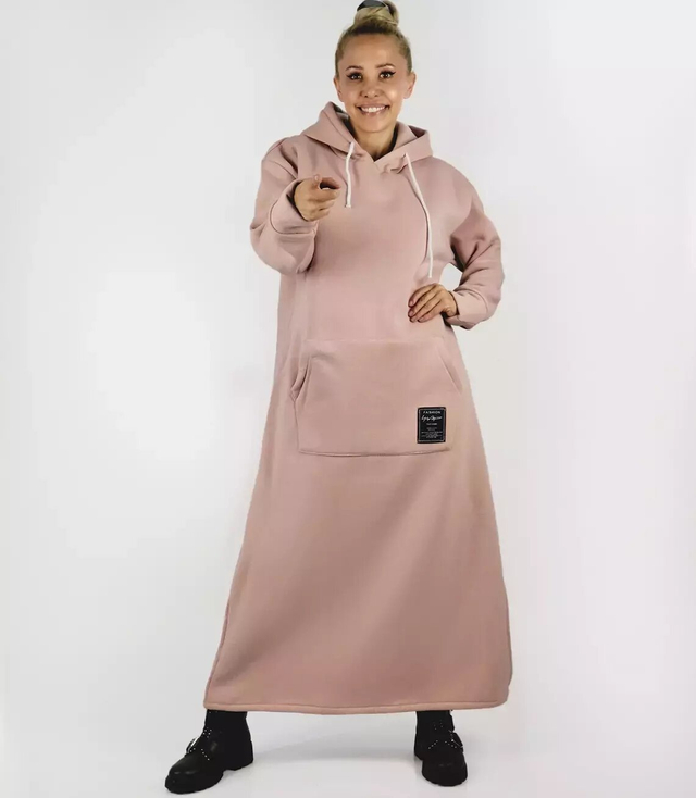 Dlouhé mikinové oversize šaty