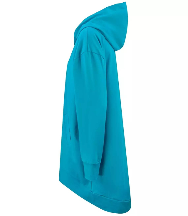 Oversized hladká mikina parka s dlouhými zády