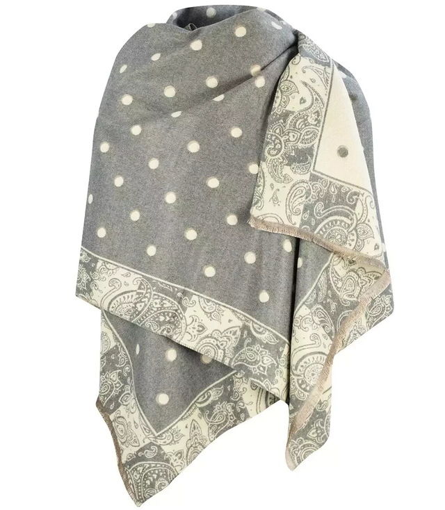 Teplá šála s hráškovými tečkami