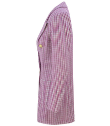 Dlouhé dvouřadé kostkované sako TWEED