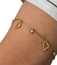 Elegantní zlatý dámský náramek z oceli