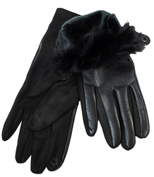 Dámské rukavice zateplené s kožešinovými knoflíky Touch Five-fingered