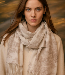 Dámská luxusní šála s květinovým vzorem 180x70