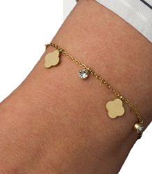 Elegantní zlatý dámský náramek z oceli