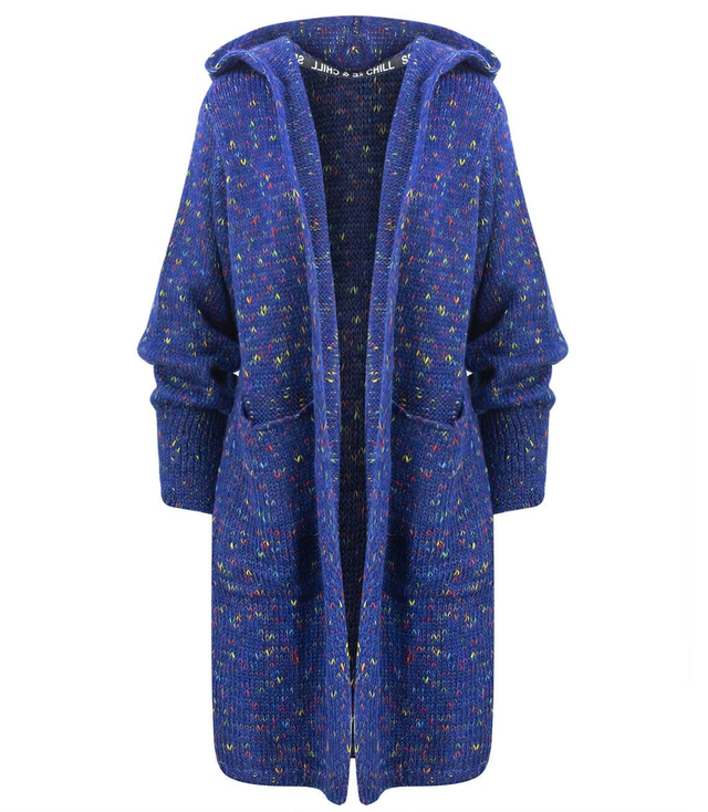 Dlouhý tlustý svetr CARDIGAN bufetový rukáv