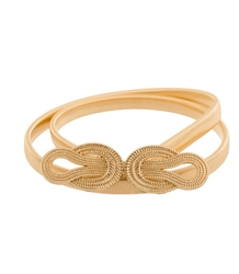 Dámský pásek se zlatým lvem a zirkony, nastavitelný a elastický