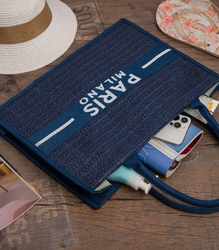 Nákupní taška PARIS MILANO pletená letní plážová taška velká ekologická taška