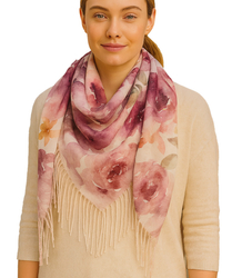 Dámský šátek s květinovým vzorem 100x100