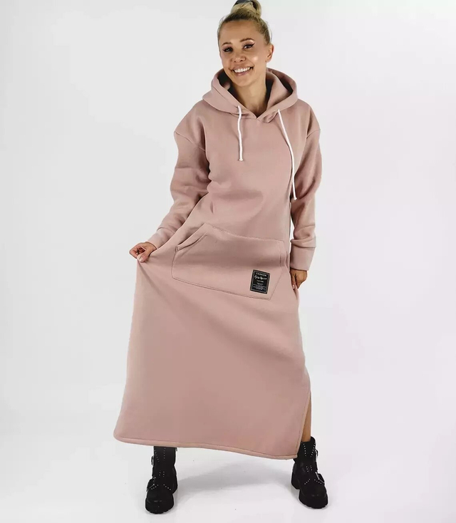 Dlouhé mikinové oversize šaty