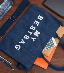 Velká jednobarevná nákupní taška s nápisem "My Bestbag