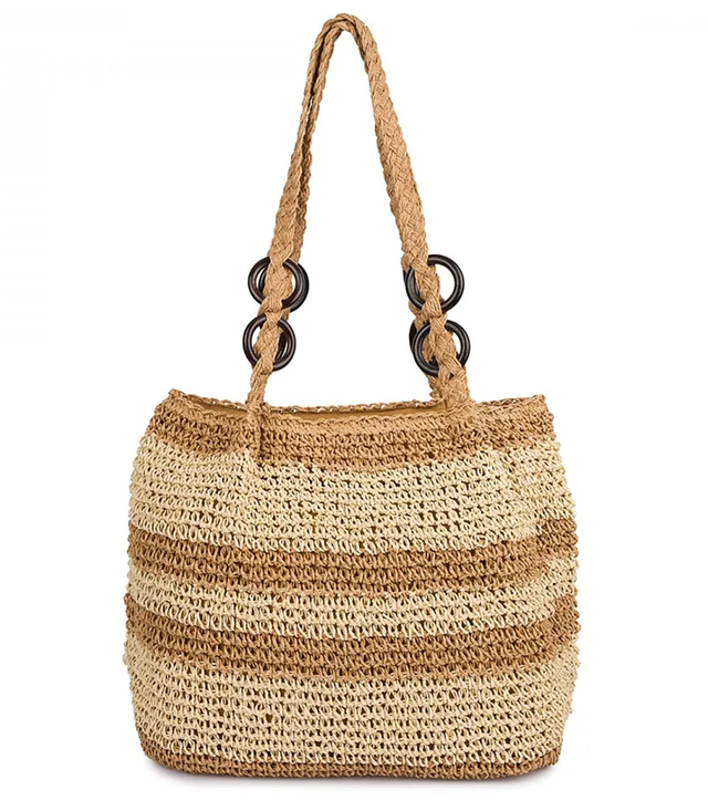 Boho kabelka z rafie s nastavitelným silnějším popruhem
