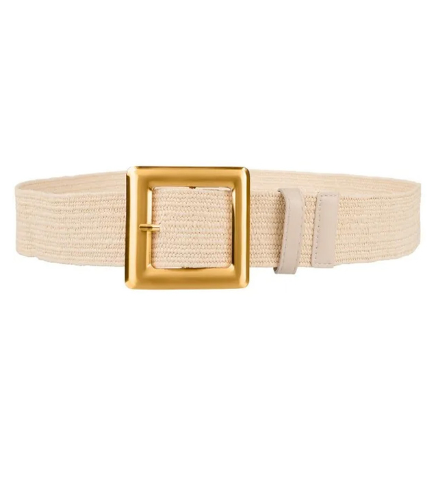 Pletený dámský opasek s velkou sponou