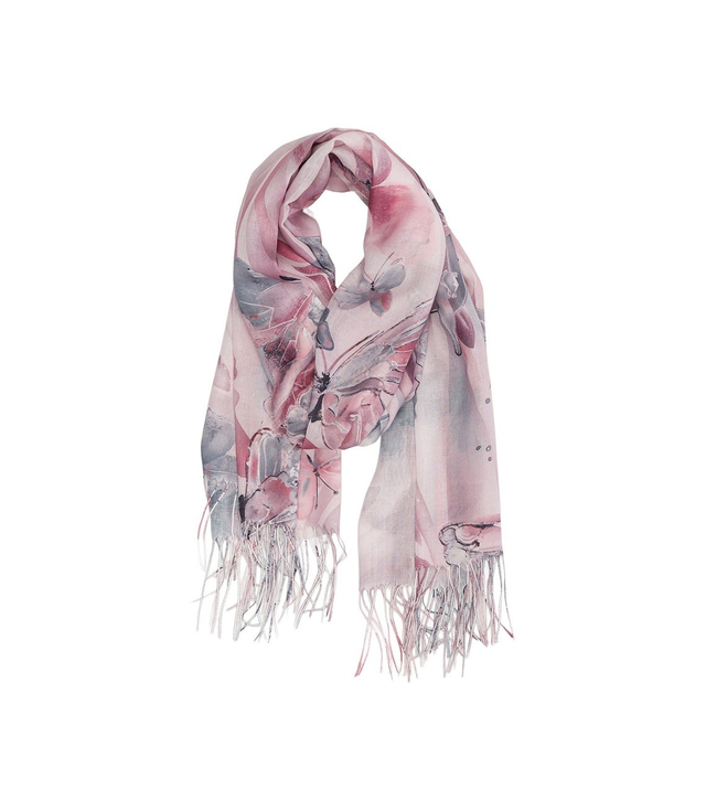 Dámský stylový šátek s potiskem motýlů 180x70