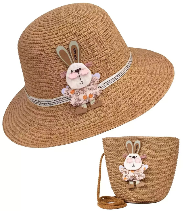 Sada pletené čepice s králíčkem + kabelka