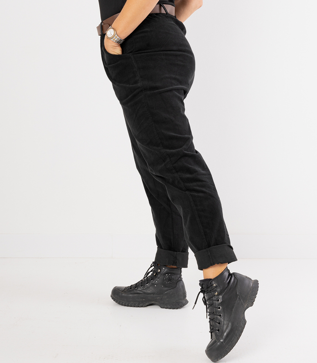 Manšestrové kalhoty s páskem CITY SOFT