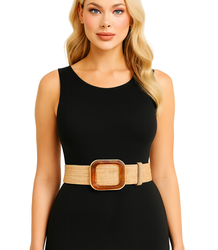 Pletený dámský opasek s velkou sponou