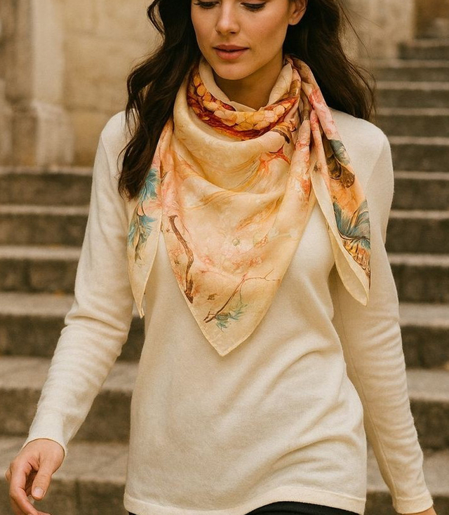 Elegantní dámská šála s šíleným vzorem 70x70