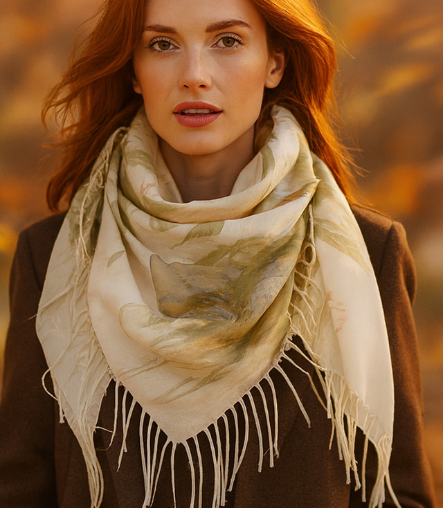 Dámský šátek s květinovým vzorem 100x100