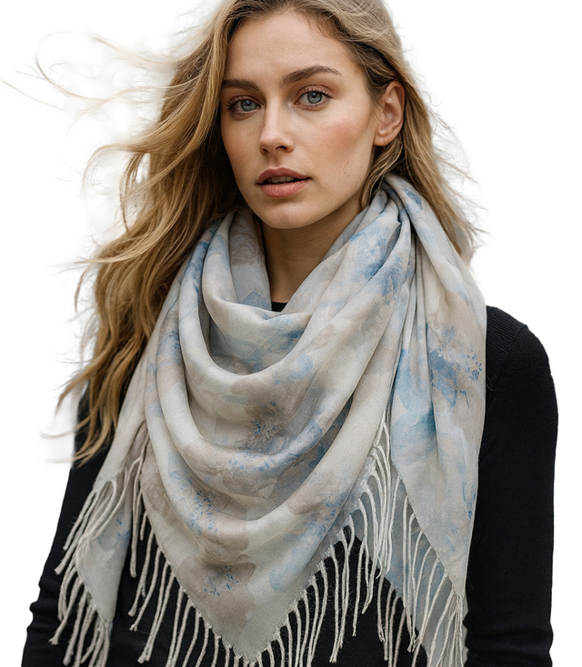 Dámská šála s květinovým vzorem 180x70