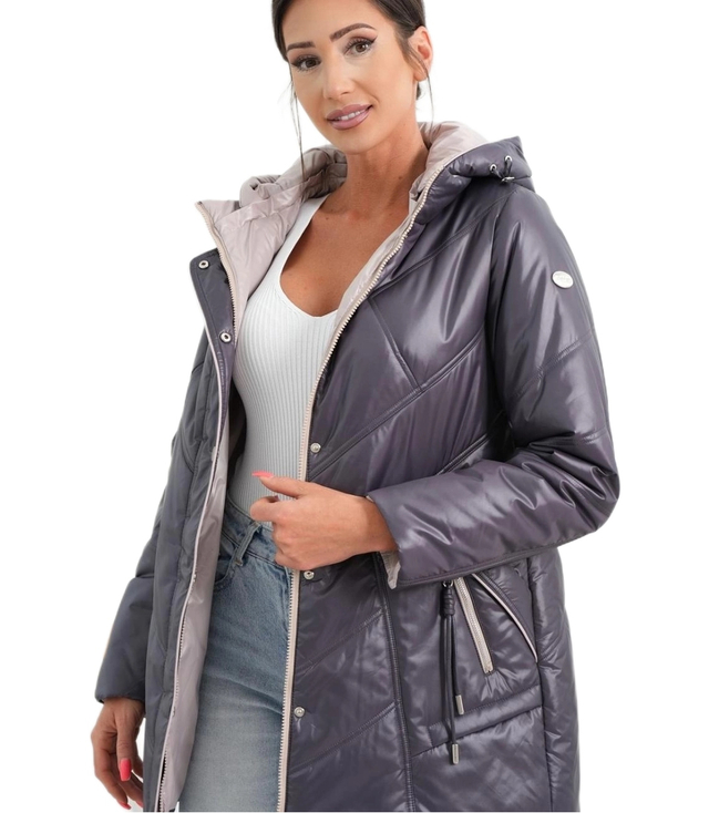 Dámská teplá přechodná bunda s kapucí Elegantní podzimní růže