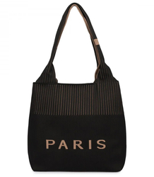 PARIS shopper bag velká látková taška přes rameno se zipem