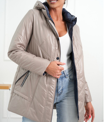 Dámská teplá přechodná bunda s kapucí Elegantní podzimní růže