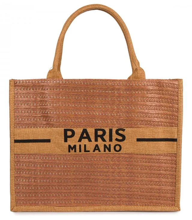 Nákupní taška PARIS MILANO pletená letní plážová taška velká ekologická taška