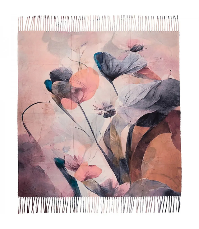 Dámský čtvercový šátek s třásněmi AGRAFKA