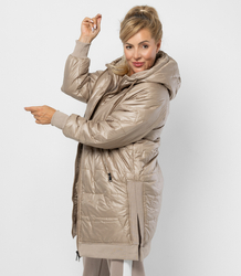 Dlouhá bunda s prošíváním a bočními rozparky ROMA