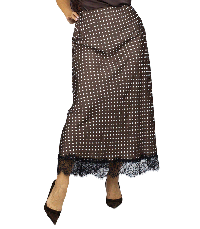 Stylová maxi sukně s hráškovou krajkou