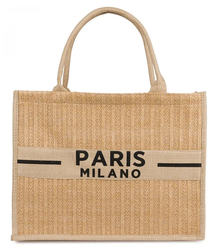 Nákupní taška PARIS MILANO pletená letní plážová taška velká ekologická taška